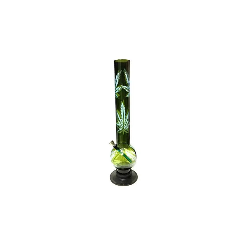 full body image of transparent leaf bong