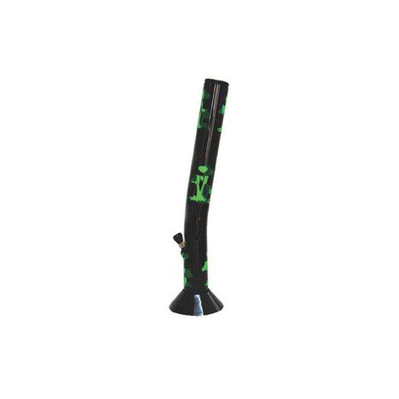 Moksha 16" Bend Mushroom Printed Acrylic Waterpipe Bong (40cm, Green)