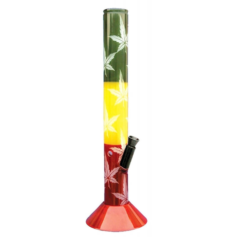 Moksha 16 inch leaf printed acrylic waterpipe bong (40cm )