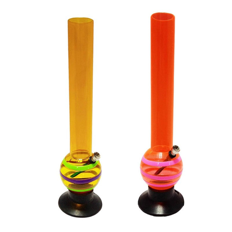Moksha 16" Single Bulb Acrylic Water Bong (40cm, Assorted Colors)