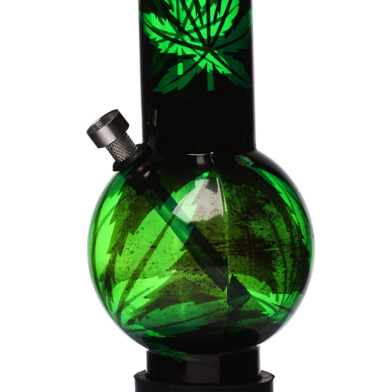 Moksha green acrylic water bong
16 inch leaf print smoking bong
Single bulb acrylic bong 40cm