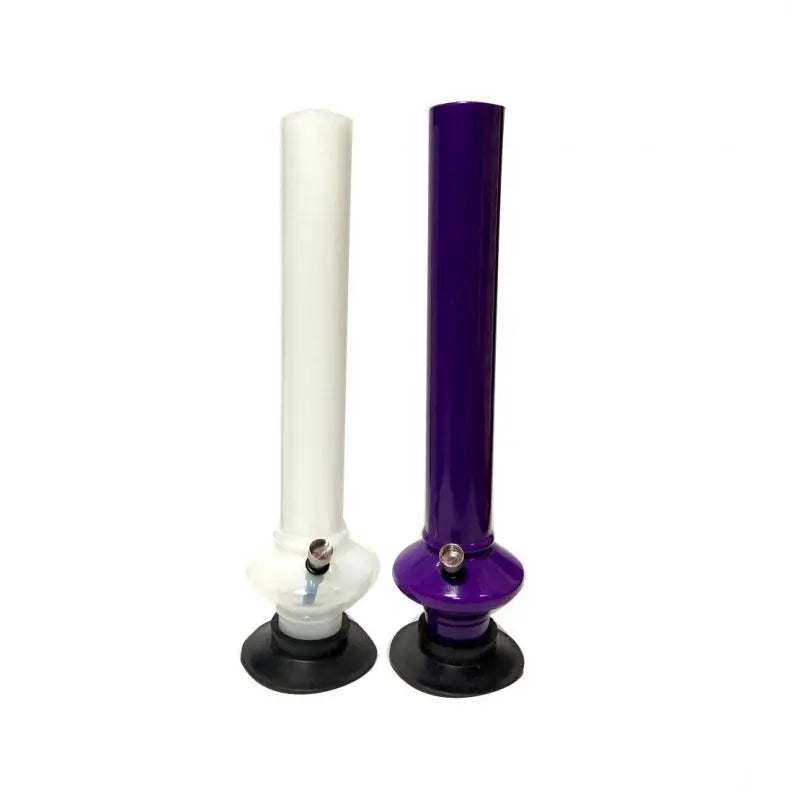 side view of slim neck disc bulb acrylic bong