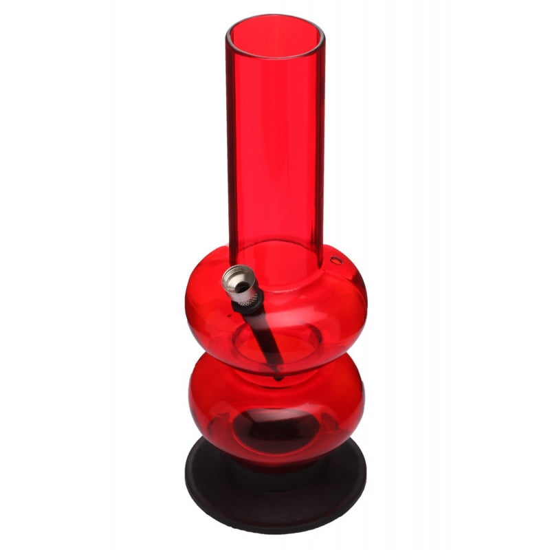 Moksha 16 inch tall double bubble acrylic bong (transparent red, 40 cm)