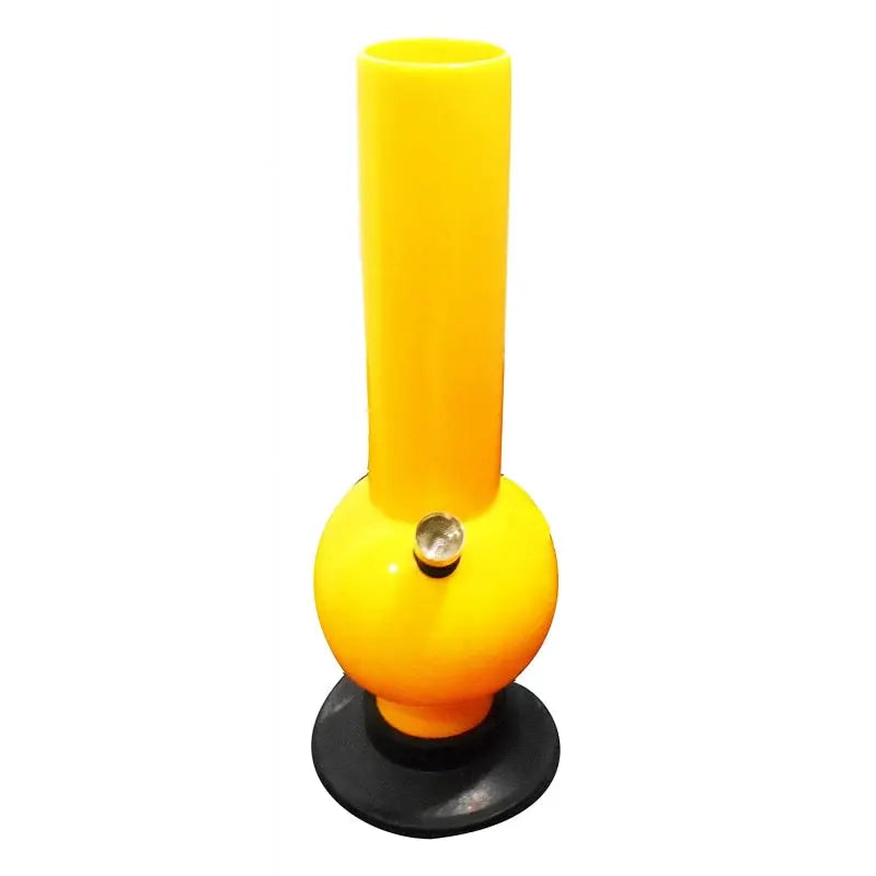 moksha 16 inch opaque yellow large bulb acrylic bong