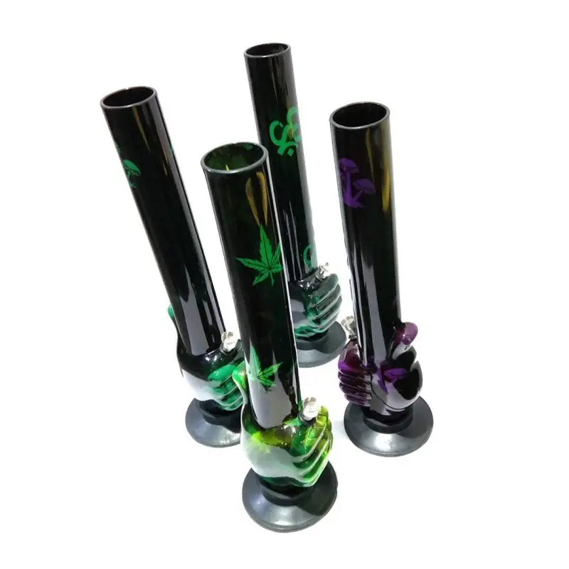 moksha 16 inch thumb grip acrylic bong front view