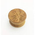 2 part wooden herb crusher with leaf design