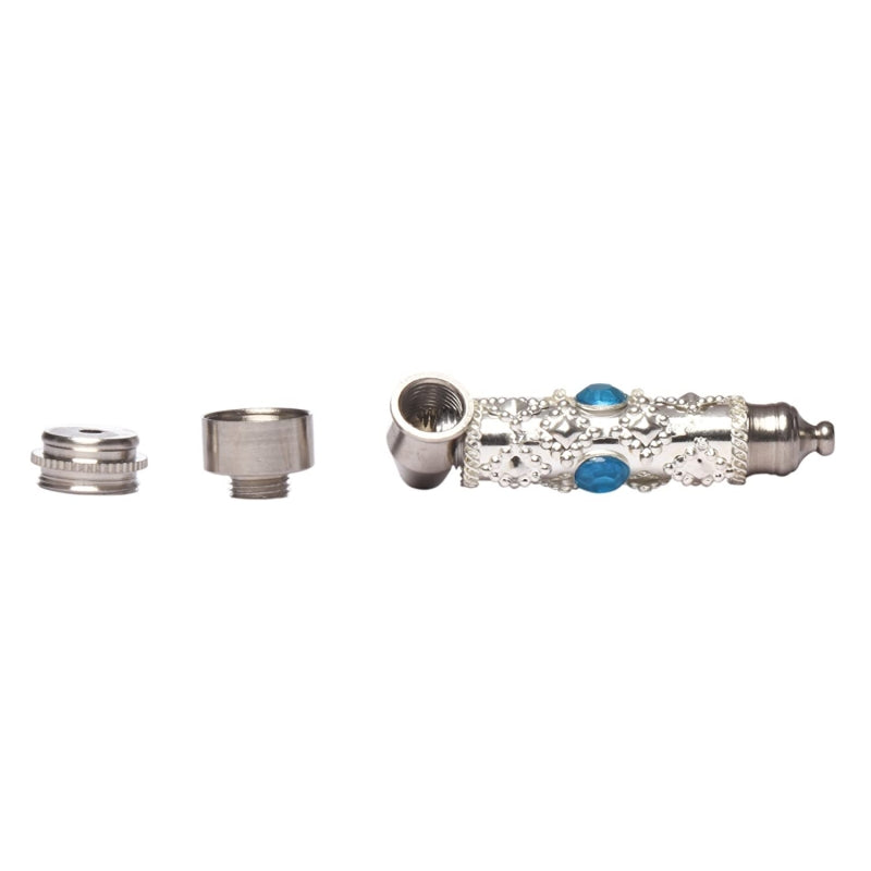 Moksha 2.5 inch silver aluminum smoking pipe