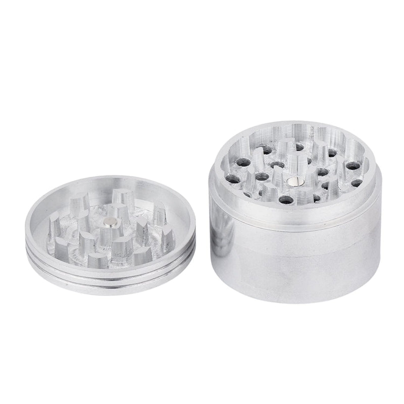 Moksha 63mm 4-Part Silver Metal Herb Grinder with Honey Dust Filter Moksha Bongs