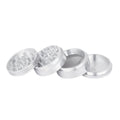 Moksha 63mm 4-Part Silver Metal Herb Grinder with Honey Dust Filter Moksha Bongs