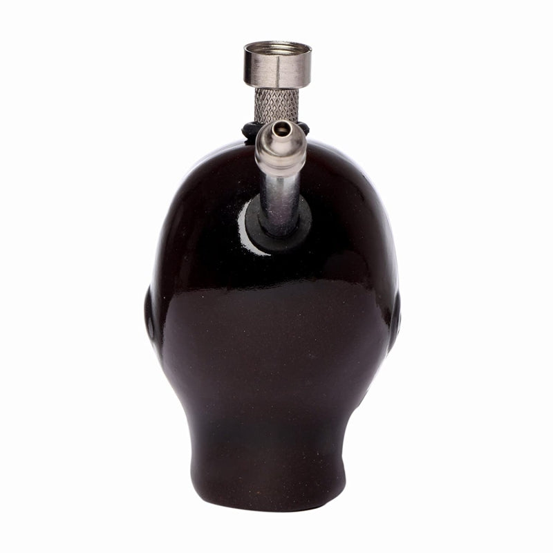 Moksha 5 inch alien faced skull ceramic small bong (dark)