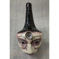 A 5 inch lion faced ceramic water bong with a high gloss finish.