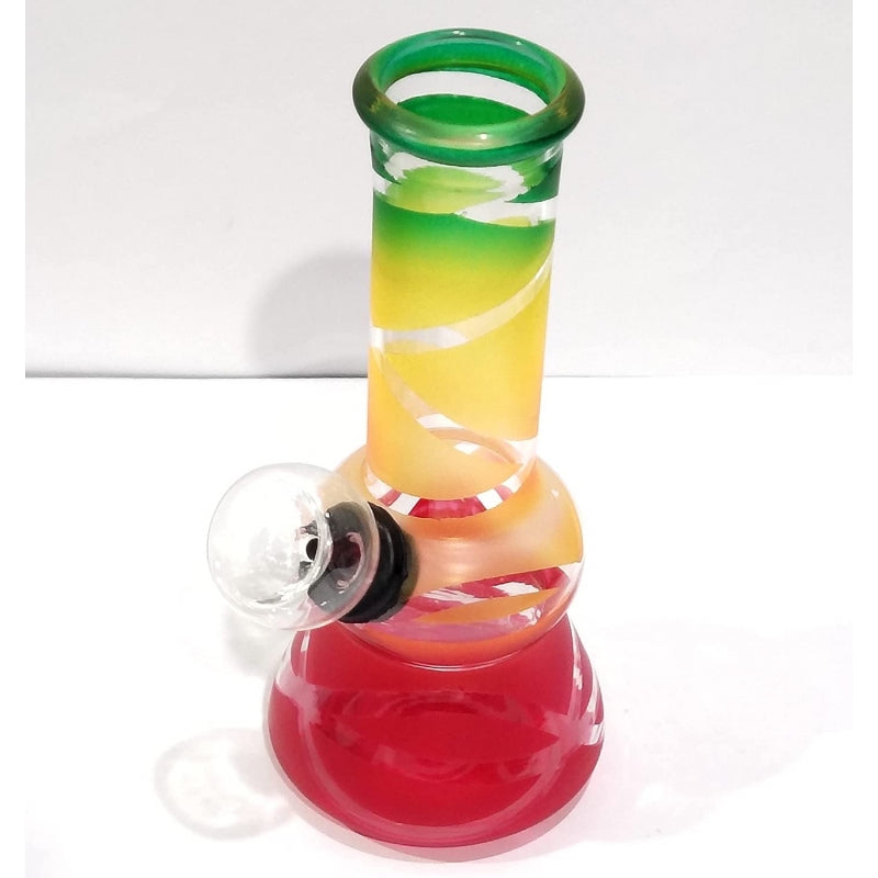 Moksha 5 inch mini glass bong, portable hookah, smoking pipe (13cm, multicolor)