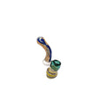 Compact glass bubbler pipe by Moksha