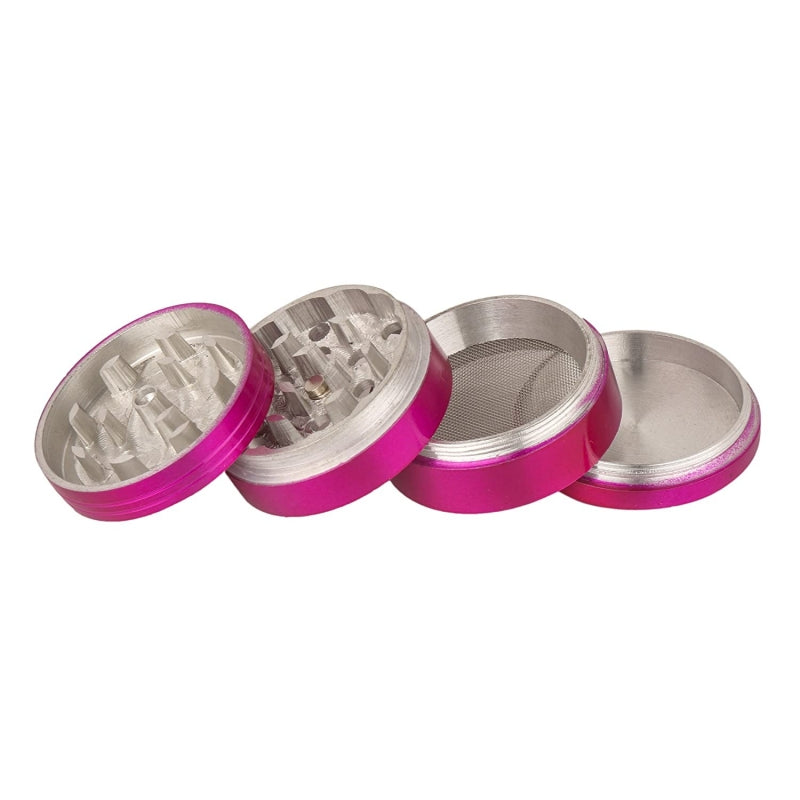 4-part metal herb crusher pink