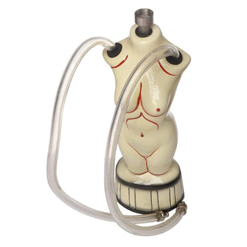 moksha 6 inch tall ceramic bong, smoking waterpipe, hookah (woman shape)