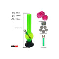 Moksha 8 Inch Acrylic Bong with 1 Shooter, 5 SS Screens & 2 Inch Herb Grinder Moksha Bongs