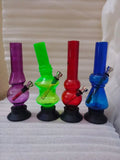 colorful mini water bong with mushroom or leaf print