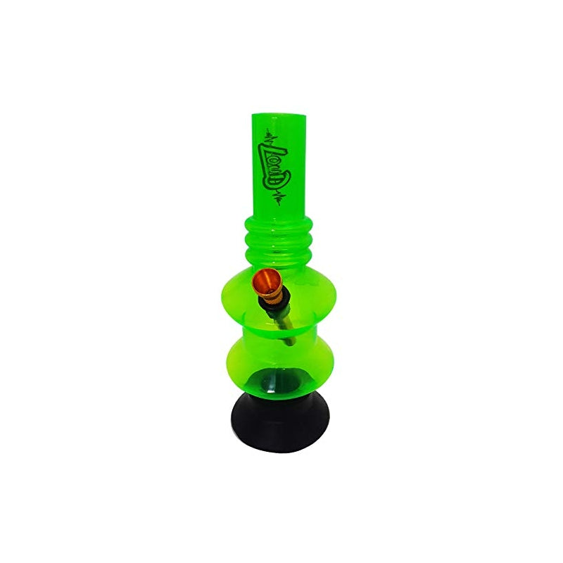 Moksha 8 inch tall bend acrylic water bong (transparent green)
