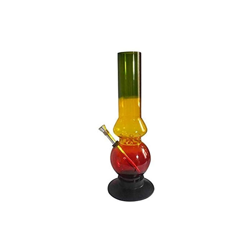 Moksha 8 inch rasta acrylic mini smoking bong (20 cm)