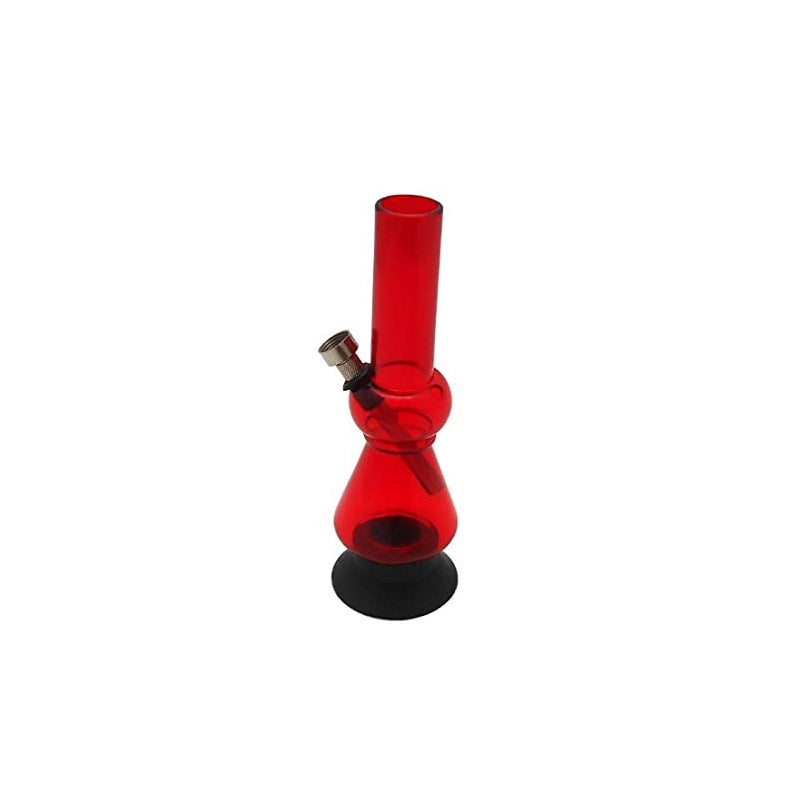 Moksha 8 inch acrylic mini smoking bong (transparent red, 20 cm)