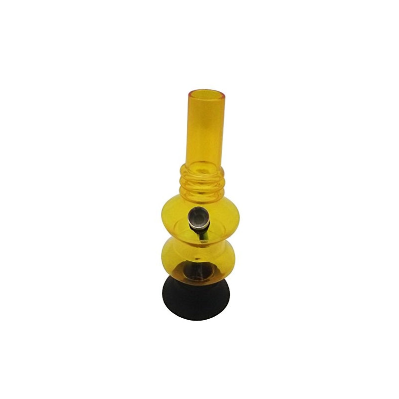 Moksha 8 inch acrylic mini smoking bong (transparent yellow, 20 cm)