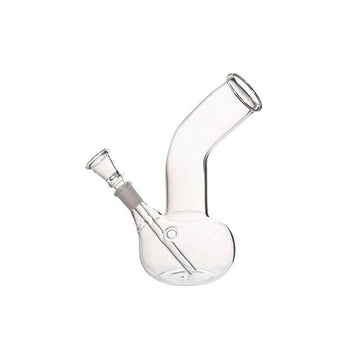 Moksha 8 inch bend mini glass hookah bong smoking pipe (19cm, clear).