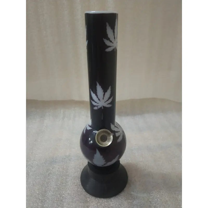 acrylic bong with leaf print