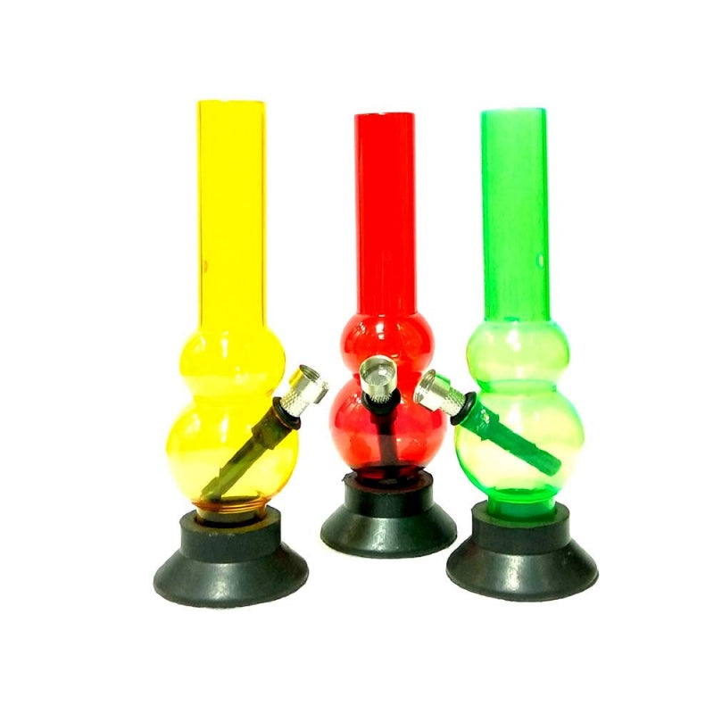 Moksha 8" Double Bulb Acrylic Bong (Assorted Colors)
