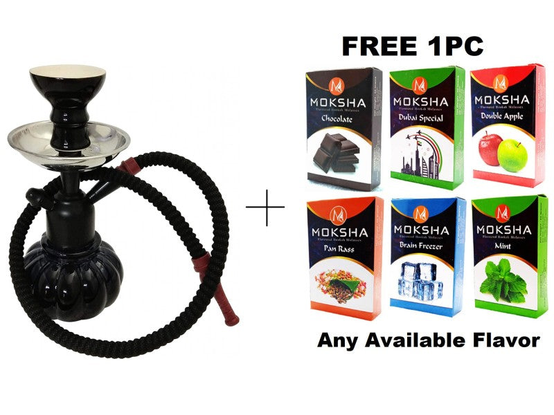 Compact glass shisha with ceramic bowl