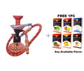 Compact tabletop glass shisha red