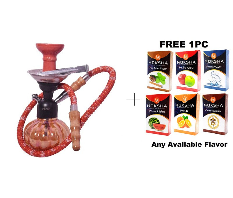 Compact tabletop glass shisha red