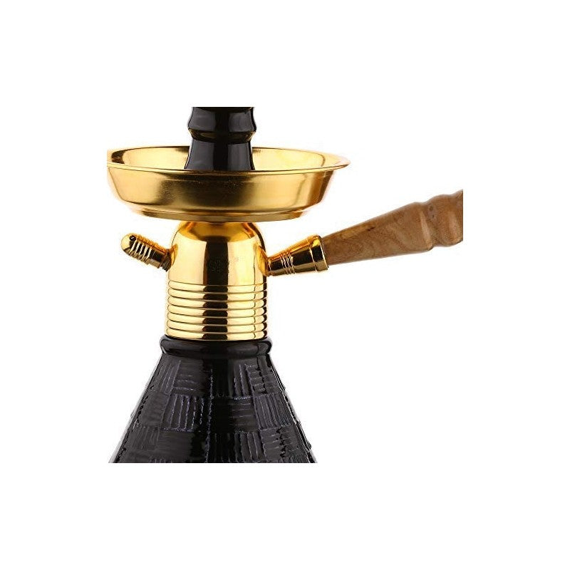 Compact hookah with ceramic bowl and metal ash catcher
