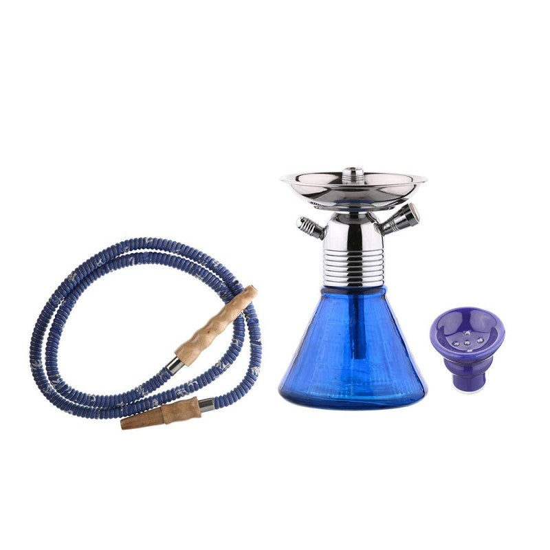 Compact glass hookah with ceramic bowl
