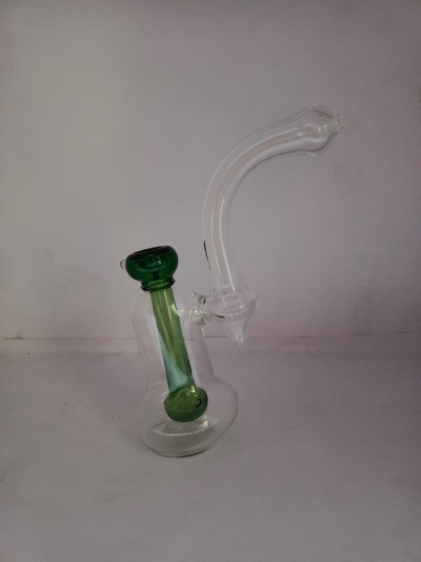 Tall glass bubbler for herbal smoking