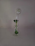 Green glass smoking pipe with percolator
