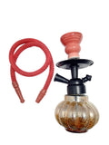 Red glass hookah with ceramic bowl