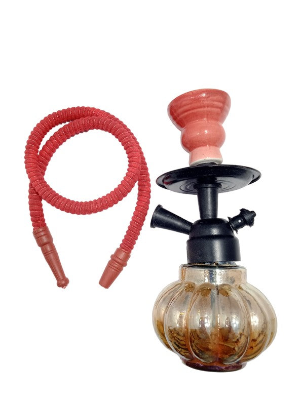 Red glass hookah with ceramic bowl