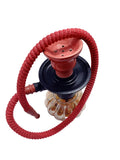 Travel-friendly red glass hookah
