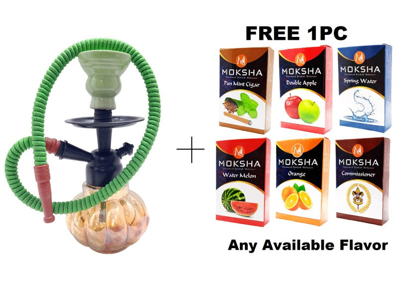 Stylish green glass hookah 9 inch