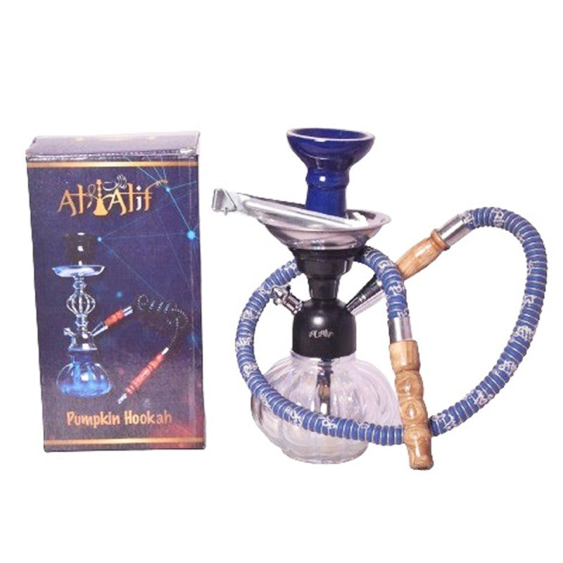 Moksha 9 inch blue pumpkin glass hookah