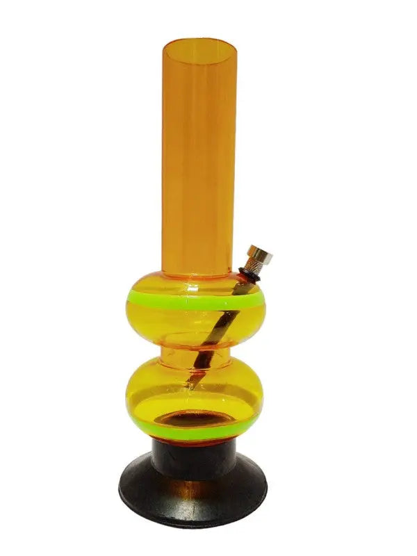 Moksha 12 Inch Double Bulb Acrylic Water Bong (30cm, Transparent Yellow) Moksha Bongs