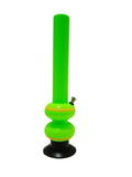 dual chamber green acrylic bong with ice catcher