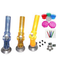 Moksha 12 inch multicolor acrylic bong with 4 aluminum shooters, herb grinder and smoking accessories