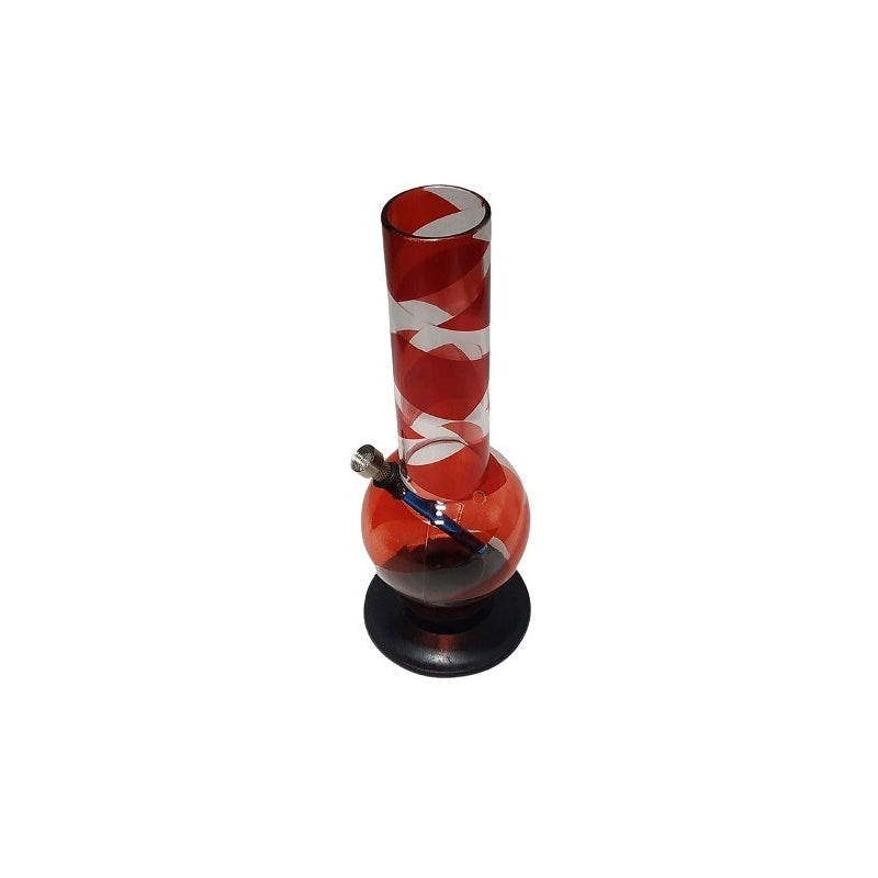 FLAP9 Combo Deal! 12" Red Acrylic Bong, 4.5" Aluminum Pipe & 2" Acrylic Grinder Set Moksha Bongs