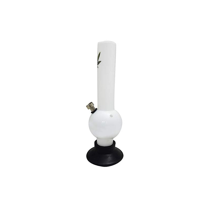 Flap9 10 Inch Milky White Acrylic Bong with 2 Inch White Cap Acrylic Grinder – Combo Deal Moksha Bongs