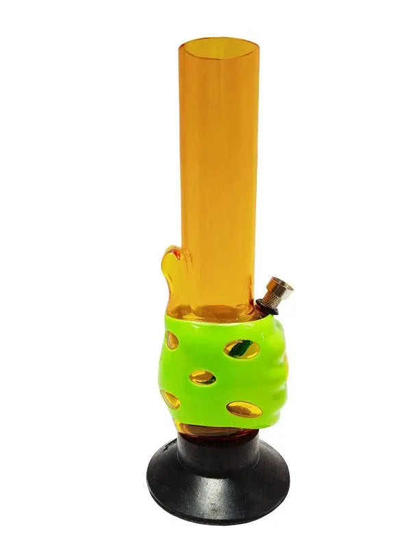 Moksha thumbs up acrylic bongTransparent yellow waterpipe 30cm