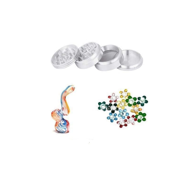 Moksha metal grinder and Sherlock bubbler combo