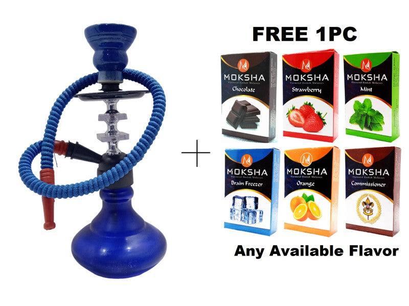 blue glass base hookah 29 cm