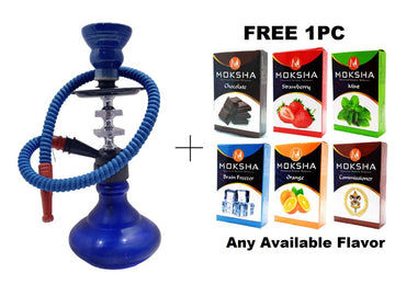 blue glass base hookah 29 cm