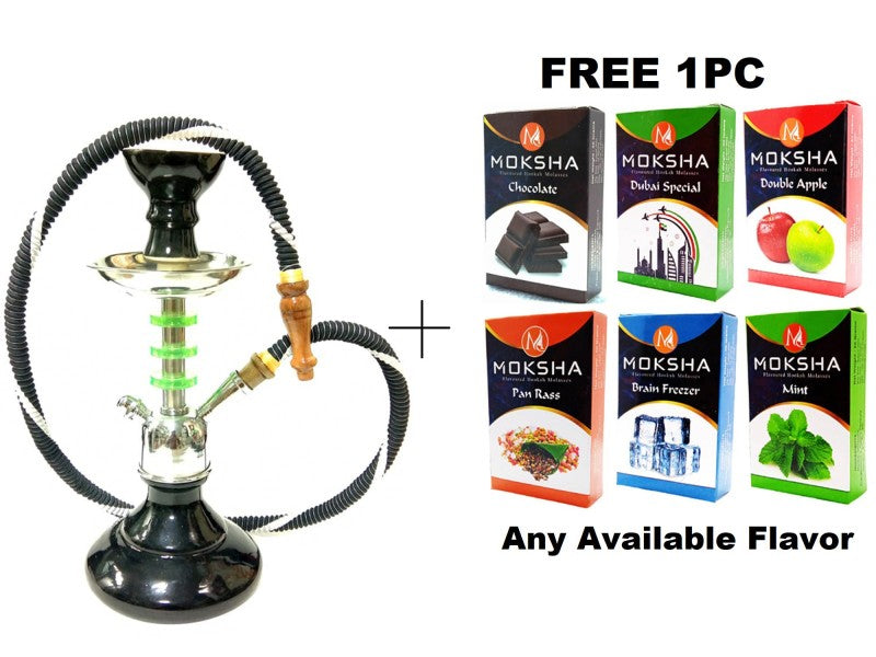 28cm mini hookah with durable metal parts and free flavor